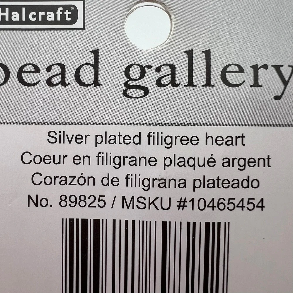 Halcraft Bead‎ Gallery Silver Plated Filigree Heart Pendant Charm